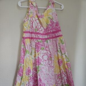 Lilly Pulitzer Pink and Yellow Floral Kids Dress